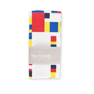 Tea Towel, Mondrian, Boogie Woogie interpretation