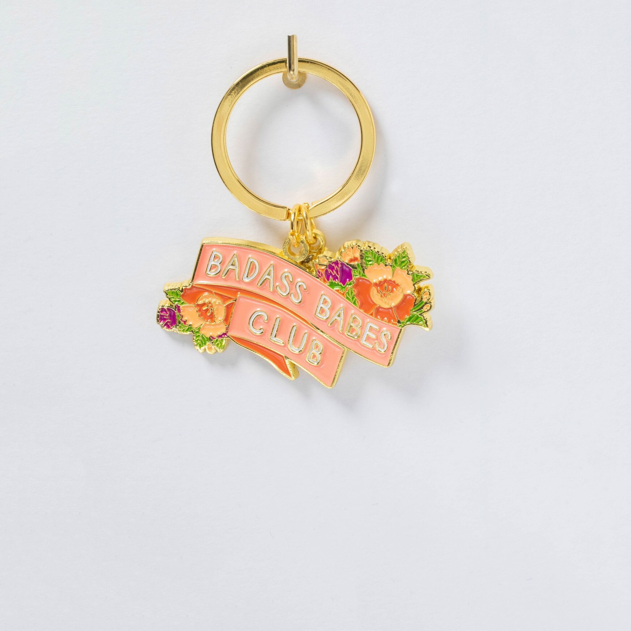 Portachiavi in ​​metallo dorato Badass Babes Club