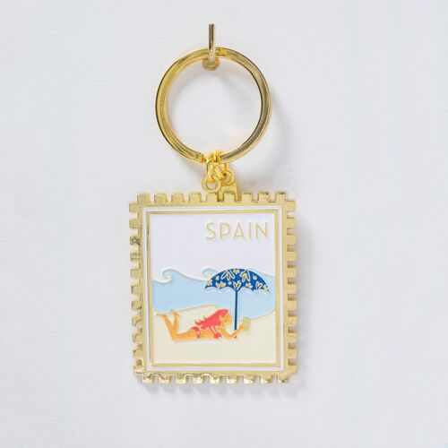 Spain Stamp Keychain