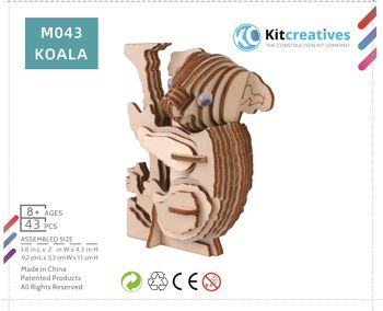 Kit de construction Puzzle 3D Koala en bois 2