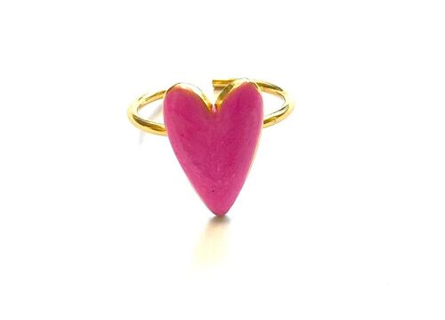 Ring with pink heart