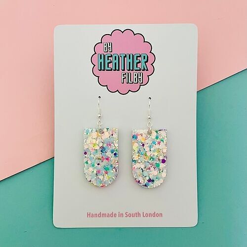 Iridescent Sprinkles Sparkly Spring Drop Earrings