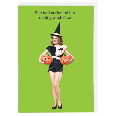 Witch Face Greeting Card