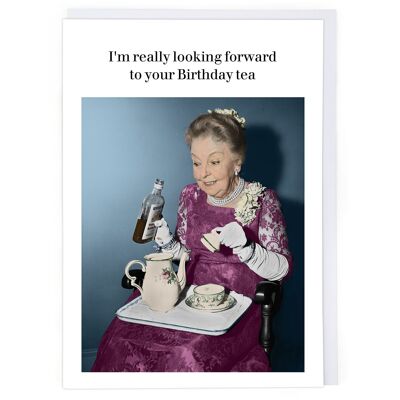 Biglietto d'auguri per il tè di compleanno