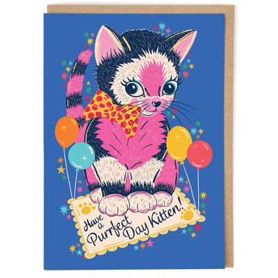 Carte d'anniversaire chaton Purrfect