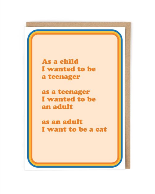 I Want to be a Cat Birthday Card
