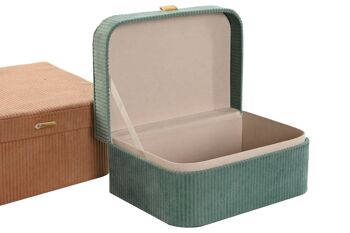 COFFRET 3 POLYESTER 23X17X10 VELOURS CÔTELÉ 2 SURT. JO209902 3