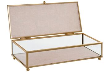 COFFRET A BIJOUX METAL VERRE 25X10X5 2 ASSORTIMENTS. LD163538 3