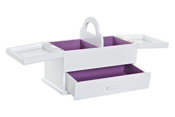 COFFRET A BIJOUX MDF VERRE 30X17X24 BLANC JO180165 1