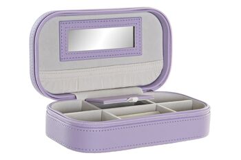 BOITE A BIJOUX PU MIROIR 18X10X5 SATIN LILAS LD185992 1