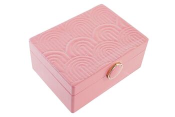 COFFRET A BIJOUX PU MDF 17X13X8,5 ROSE JO200625 3