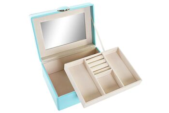 COFFRET A BIJOUX PU MDF 17X13X8,5 VERT MENTHE JO200629 2