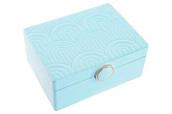 COFFRET A BIJOUX PU MDF 17X13X8,5 VERT MENTHE JO200629 3