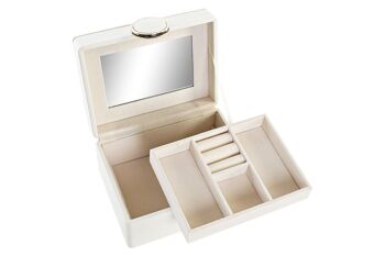 COFFRET A BIJOUX PU MDF 23X17X10 IVOIRE JO200622 2