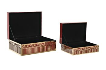 COFFRET A BIJOUX SET 2 METAL MDF 25X18X10 2 ASSORTIMENTS. JO200015 4