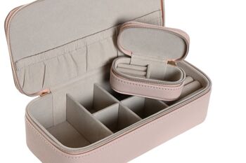 COFFRET A BIJOUX SET 2 PU 20,5X10X6 VOYAGE PALO ROSE JO213061 2