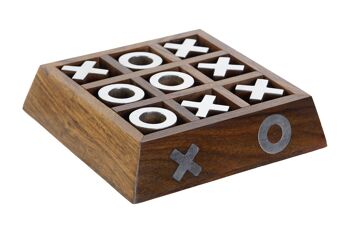 JEU SET 2 SHEESHAM 13X13X3 TIC TAC TOE MARRON JM209018 1