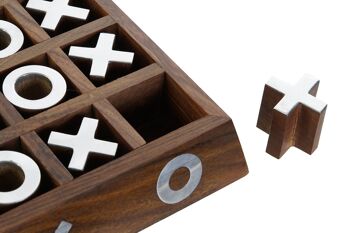 JEU SET 2 SHEESHAM 13X13X3 TIC TAC TOE MARRON JM209018 2