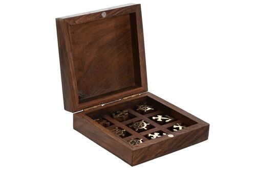 JUEGO SET 2 ACACIA 10X10X4 TIC TAC TOE MARRON JM211622