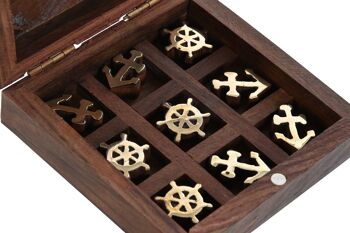 JEU 2 ACACIA 10X10X4 TIC TAC TOE MARRON JM211622 2