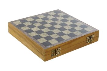 JEU SET 2 MARBRE SHEESHAM 20X20X4 ÉCHECS JM209015 4