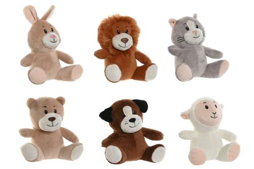 PELUCHE POLIESTER 10X8X14 ANIMALES 6 SURT. PE212713