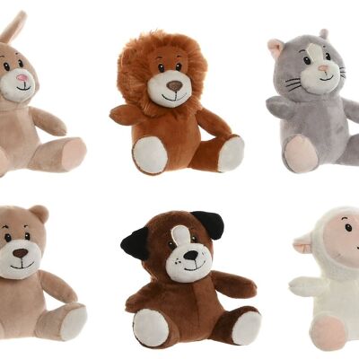 PELUCHE POLYESTER 10X8X14 ANIMAUX 6 ASSORTIMENT PE212713