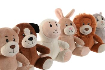 PELUCHE POLYESTER 10X8X14 ANIMAUX 6 ASSORTIMENT PE212713 2