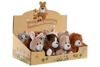 PELUCHE POLYESTER 10X8X14 ANIMAUX 6 ASSORTIMENT PE212713 4