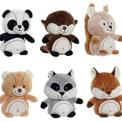 PELUCHE POLYESTER 10X7X14 14CM ANIMAUX 6 ASSORTIMENT PE179833