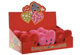 PELUCHE POLYESTER 14X5X11 COEUR 4 ASSORTIMENT PE212717 4