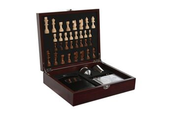 SET DE VIN 7 MDF 24X19X7 MARRON POKER ÉCHECS RC210714 1