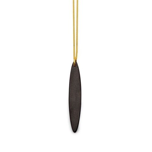 BLACK WOOD FOLI PENDANT – GOLD