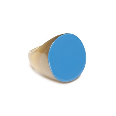 Bague déclaration ronde bleue