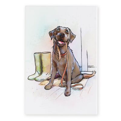 Plaque murale en céramique avec motif Labrador noir, 30 x 20 cm