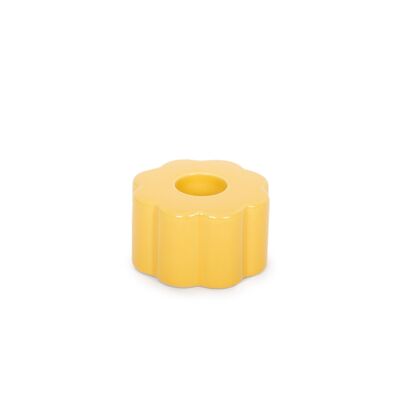 YELLOW FLOWER CANDLE HOLDER HF