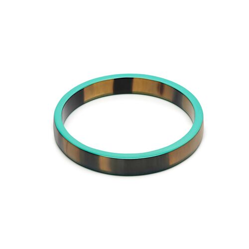 Slim aquamarine and brown Natural Bangle