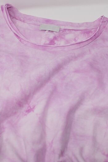 Robe chemise mi-longue rose tie-dye 5