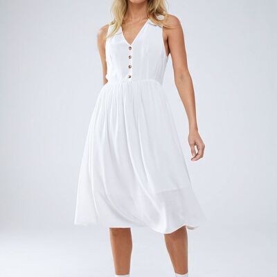 White dress with button detail