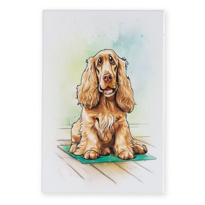 Placca da parete con immagine di piastrelle in ceramica Cocker Spaniel, 30 x 20 cm