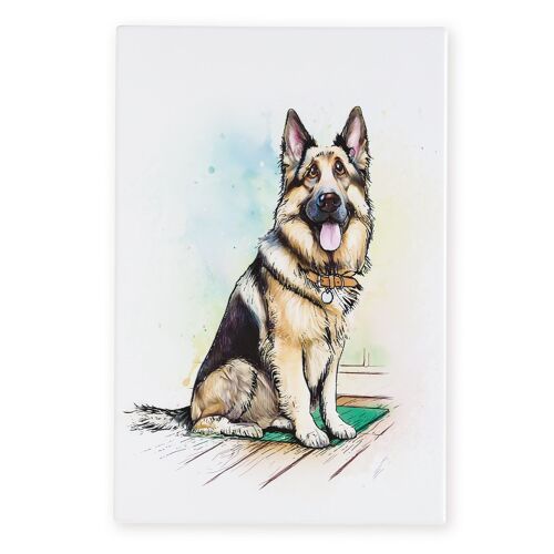 German Shepherd Ceramic Tile Picture Plaque Wall Art 30 x 20cm