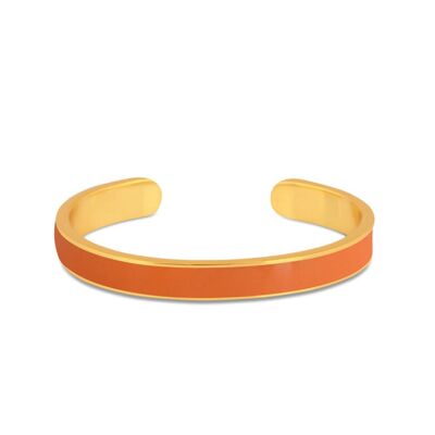 Brazalete de esmalte dorado y naranja.