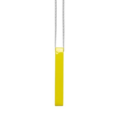 Pendentif corne rectangle Chartreuse - Argent