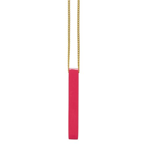 Red rectangle horn pendant - Gold