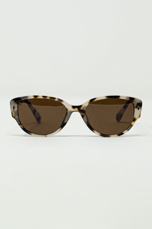 Oval Sunglasses In Havana Brown Gradient Color