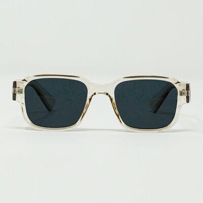 Sonnenbrille mit abgerundeten Ecken und transparenter Linse