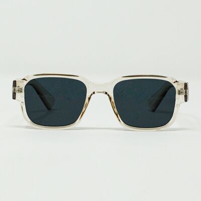 Gafas de sol cuadradas gruesas con montura ahumada transparente