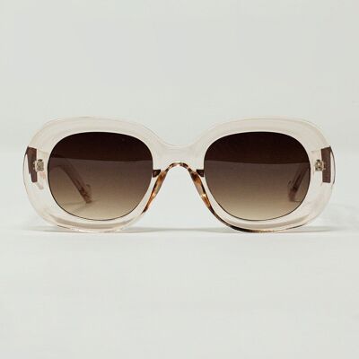 Oversized Circular Sunglasses in translucent white