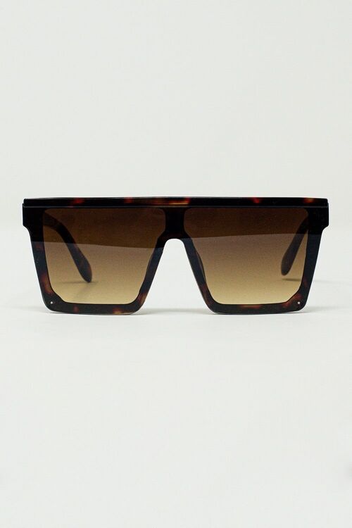 Oversized Squared 70´s Sunglasses in Brown
