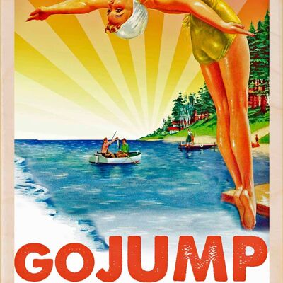 Wooden Postcard GO JUMP IN THE LAKE Card